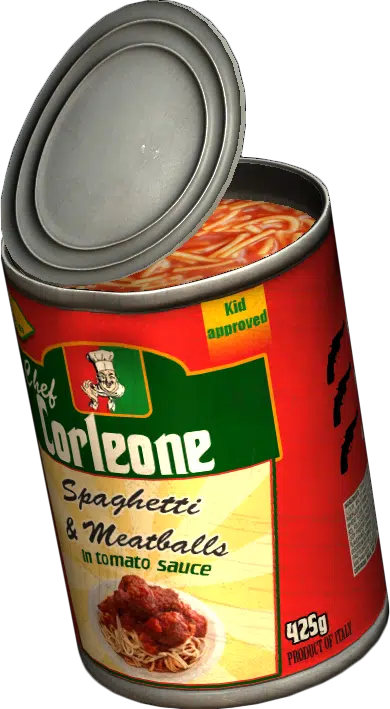 Canned Spaghetti opened
